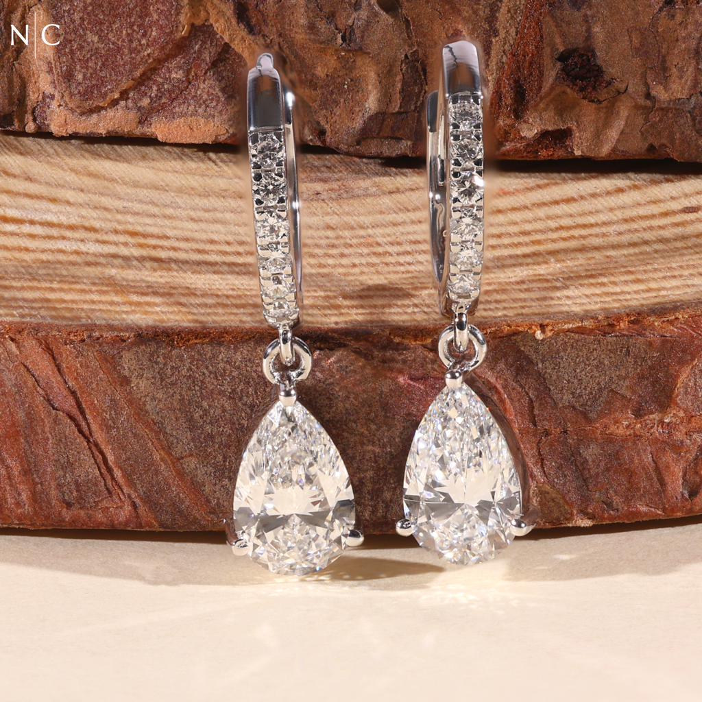 Pear Cut Drop Earrings