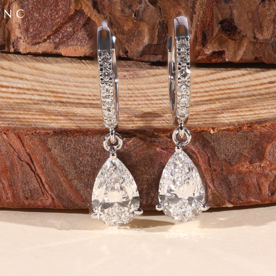 Pear Cut Drop Earrings