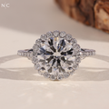 Round Cut Hidden Halo Engagement Ring