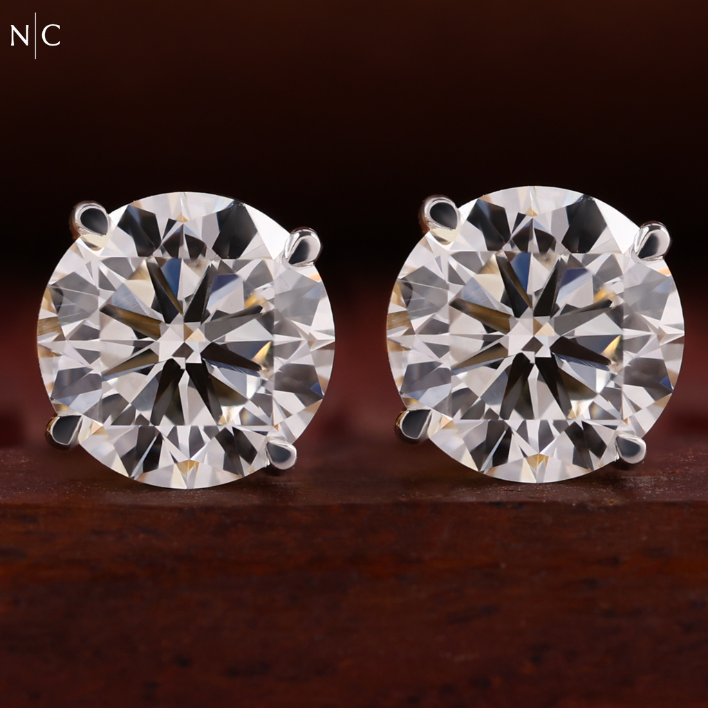 Round Cut Stud Earrings
