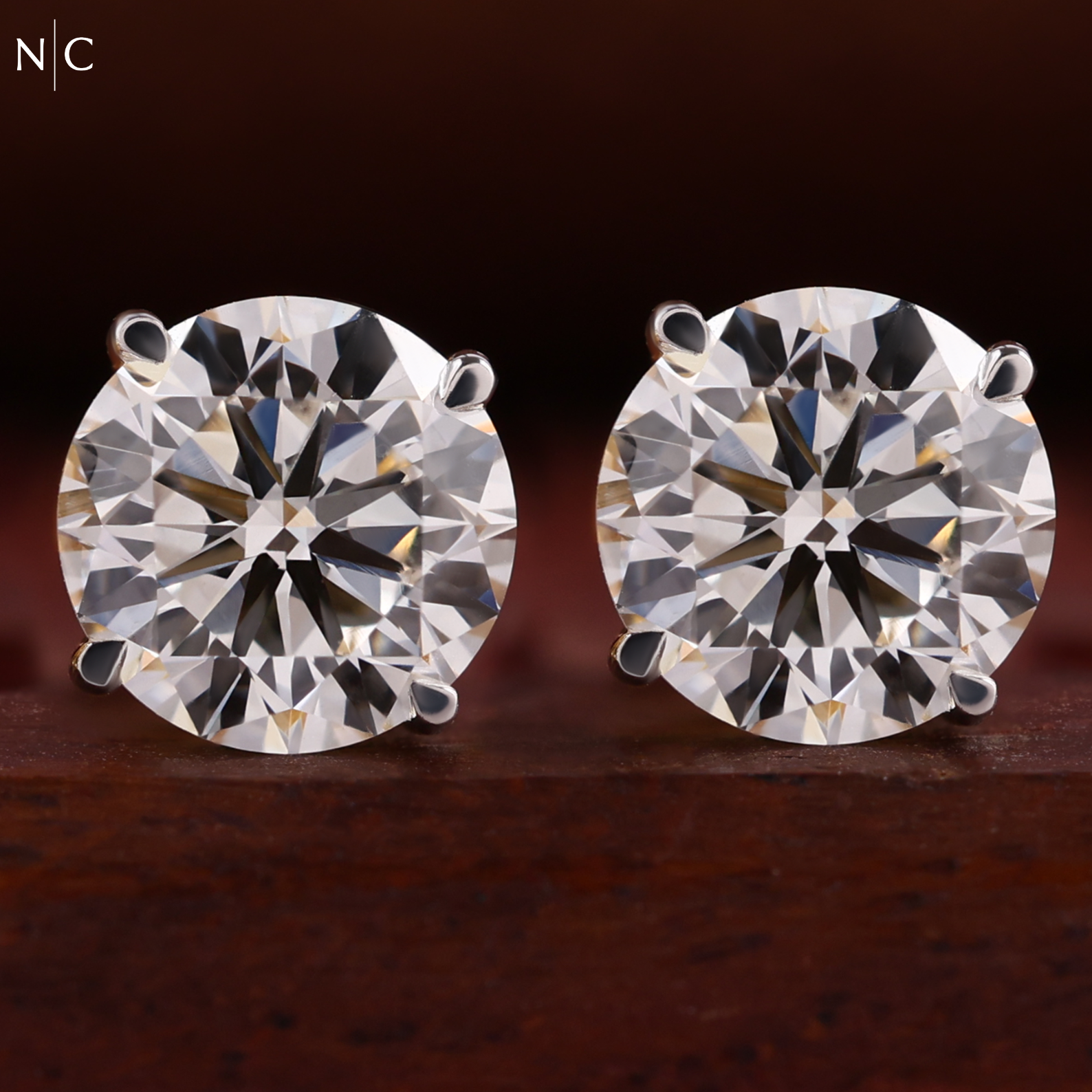 Round Cut Stud Earrings
