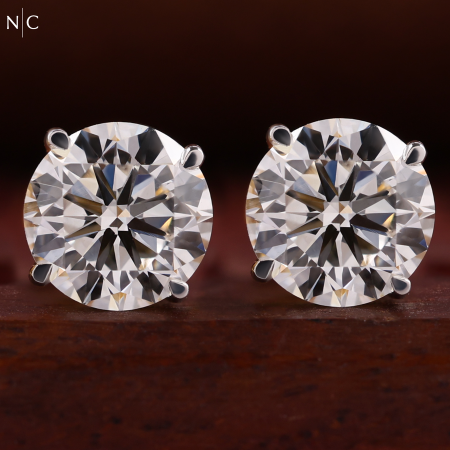 Round Cut Stud Earrings