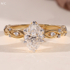 Oval Cut Vintage Milgrain Engagement Ring