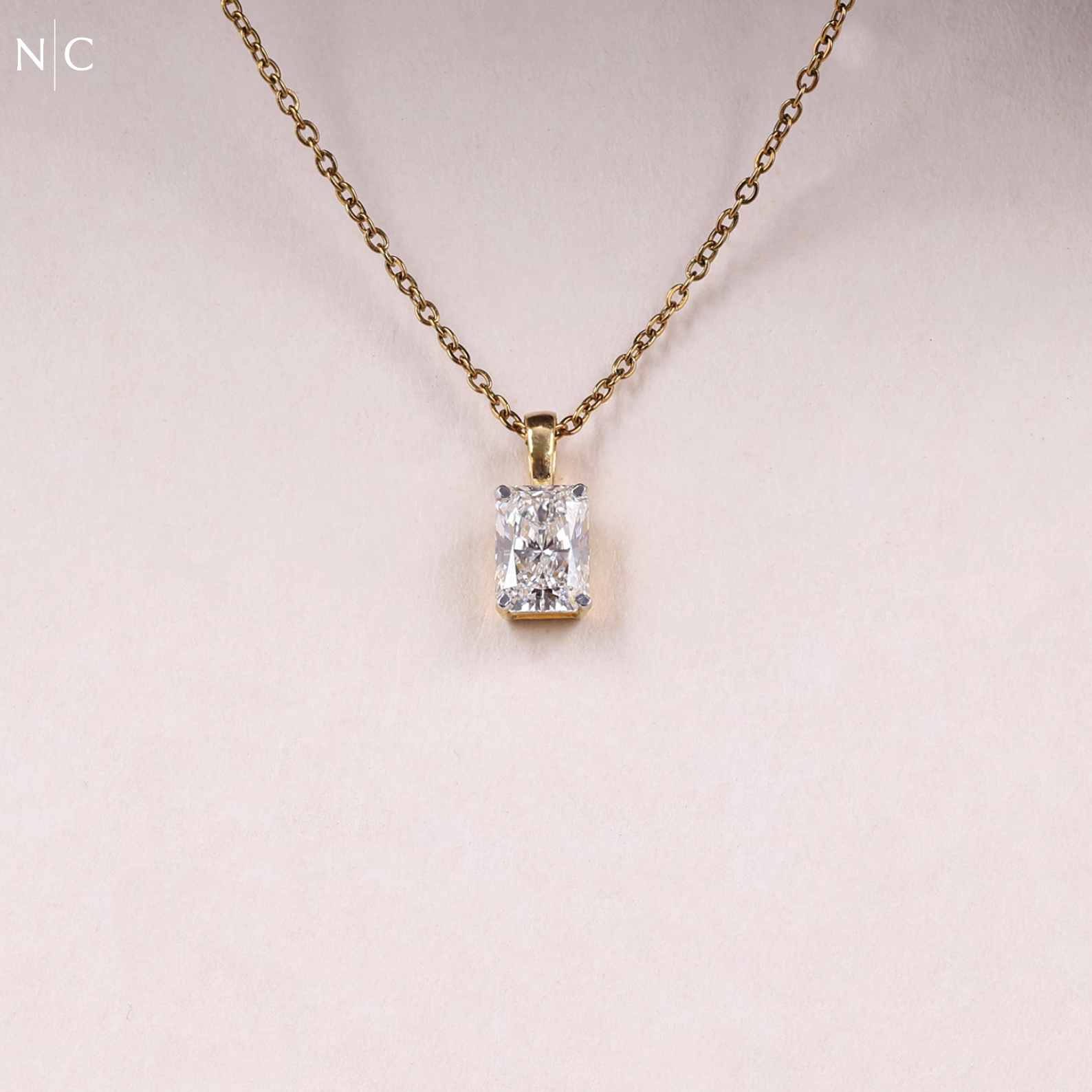 Radiant Cut Diamond Pendent