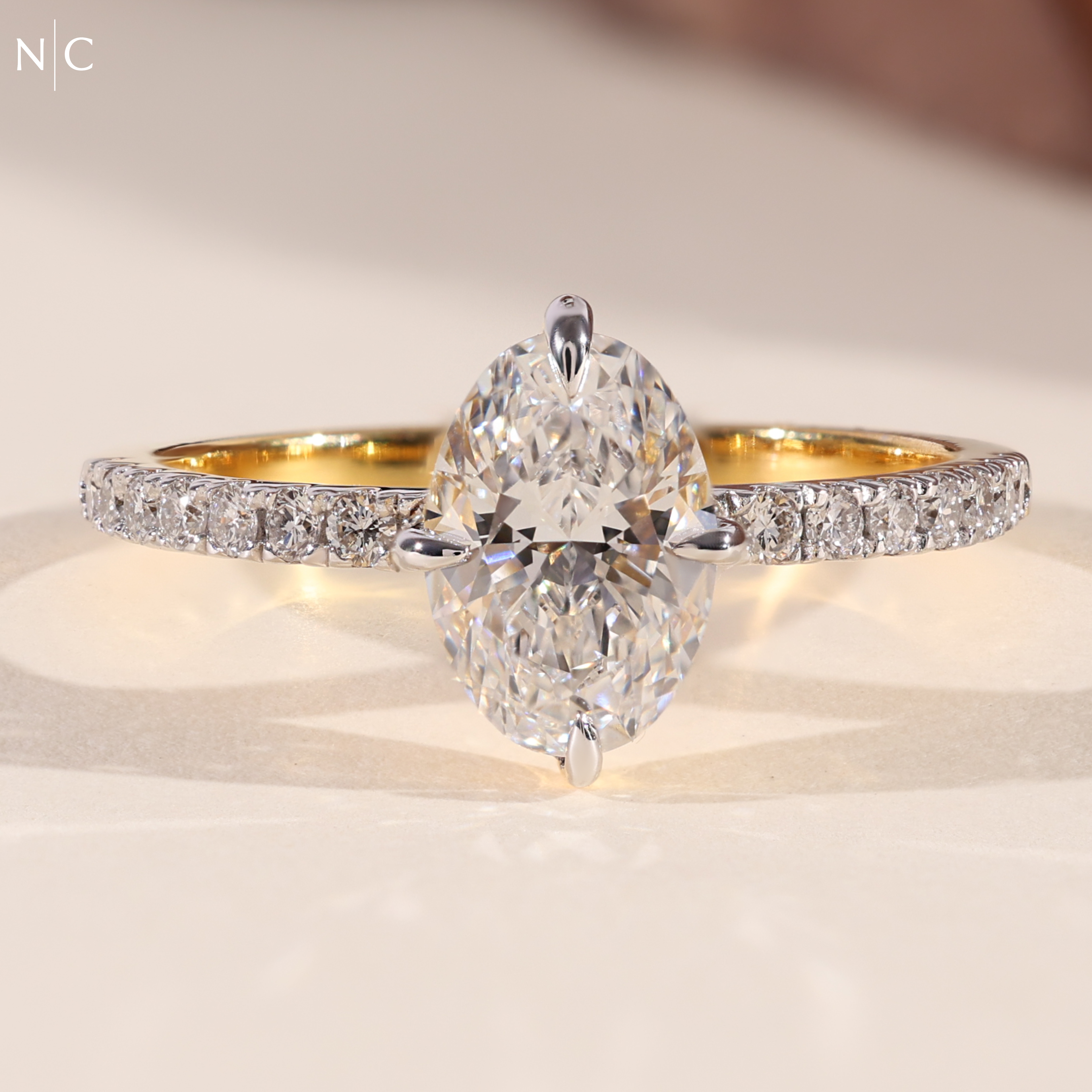 Oval Cut Unique Solitaire Engagement Ring