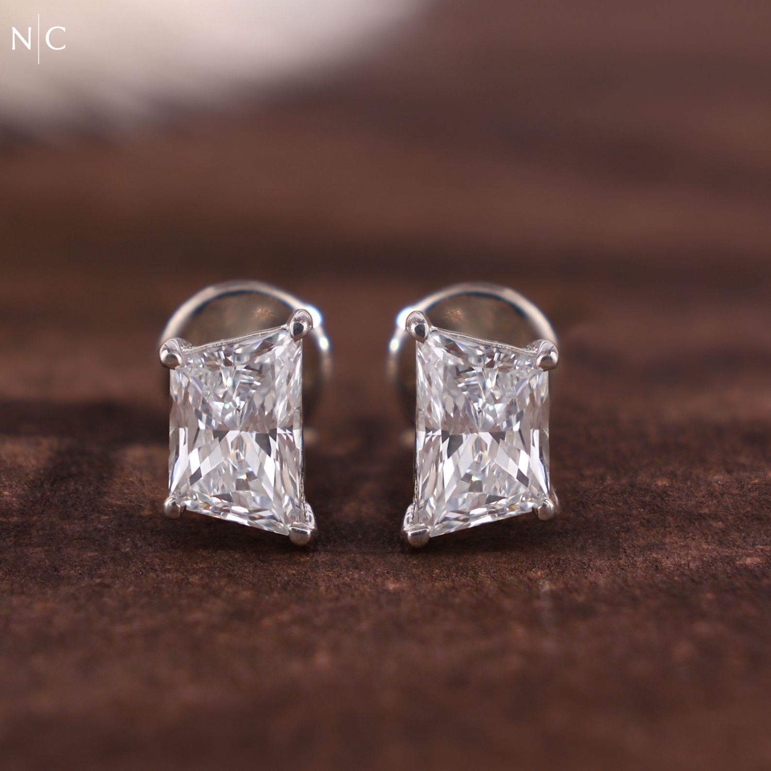 Kite Shape Solitaire Stud Earrings