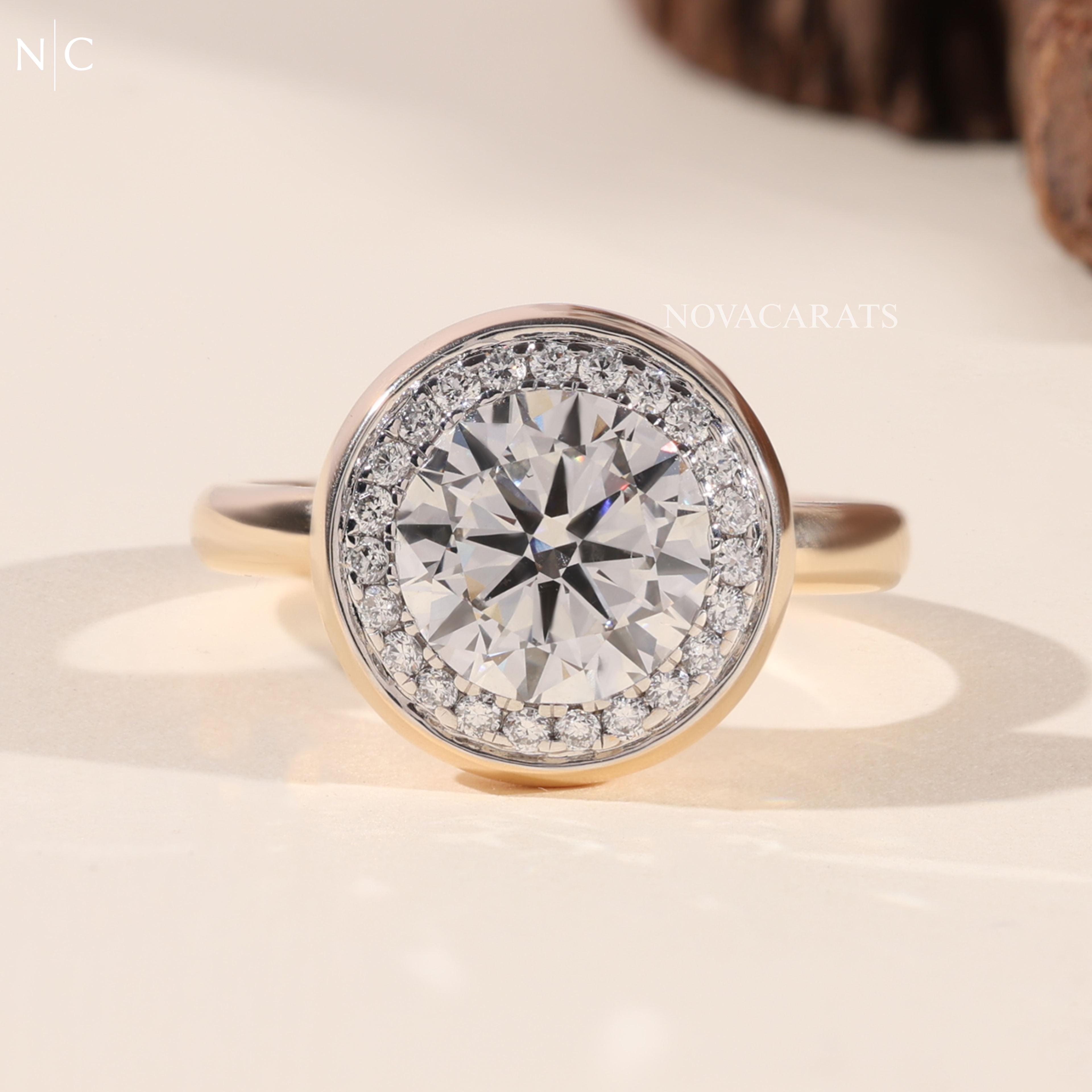 Round Cut Lab Grown Diamond Halo Ring