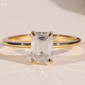 Emerald Cut 4 Prong Solitaire Ring