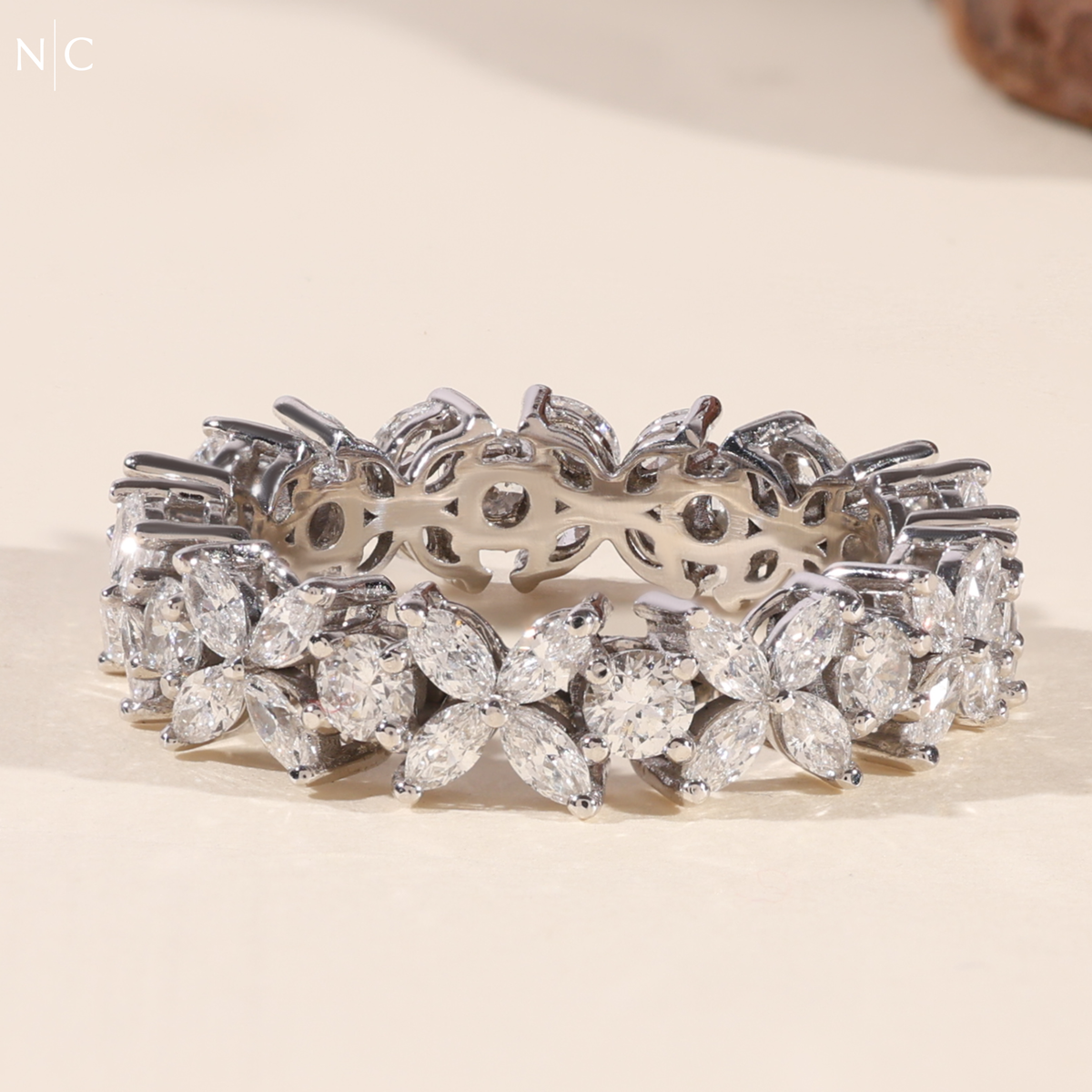Floral Marquise Full Eternity Ring
