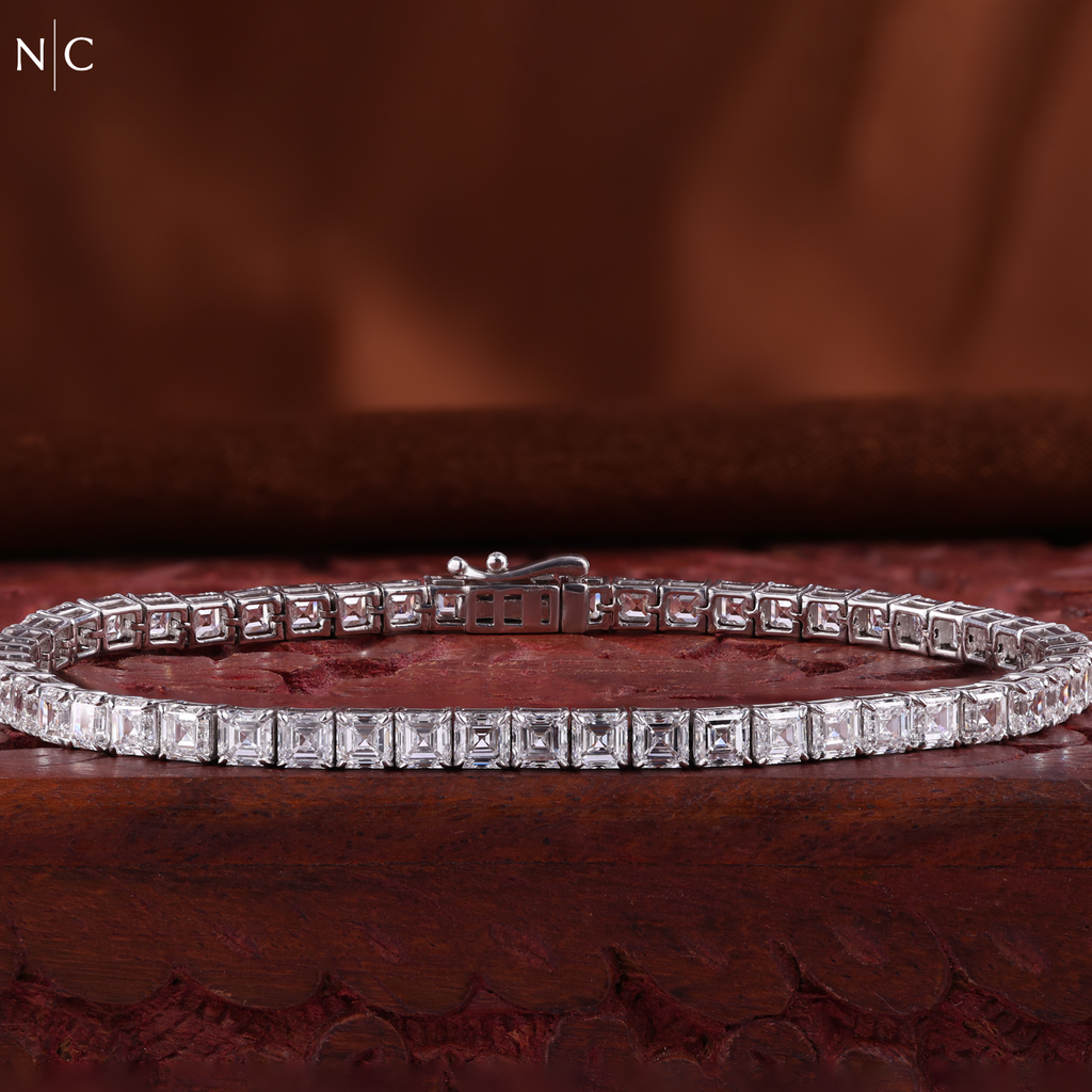 Classic Asscher Cut Diamond Tennis Bracelet