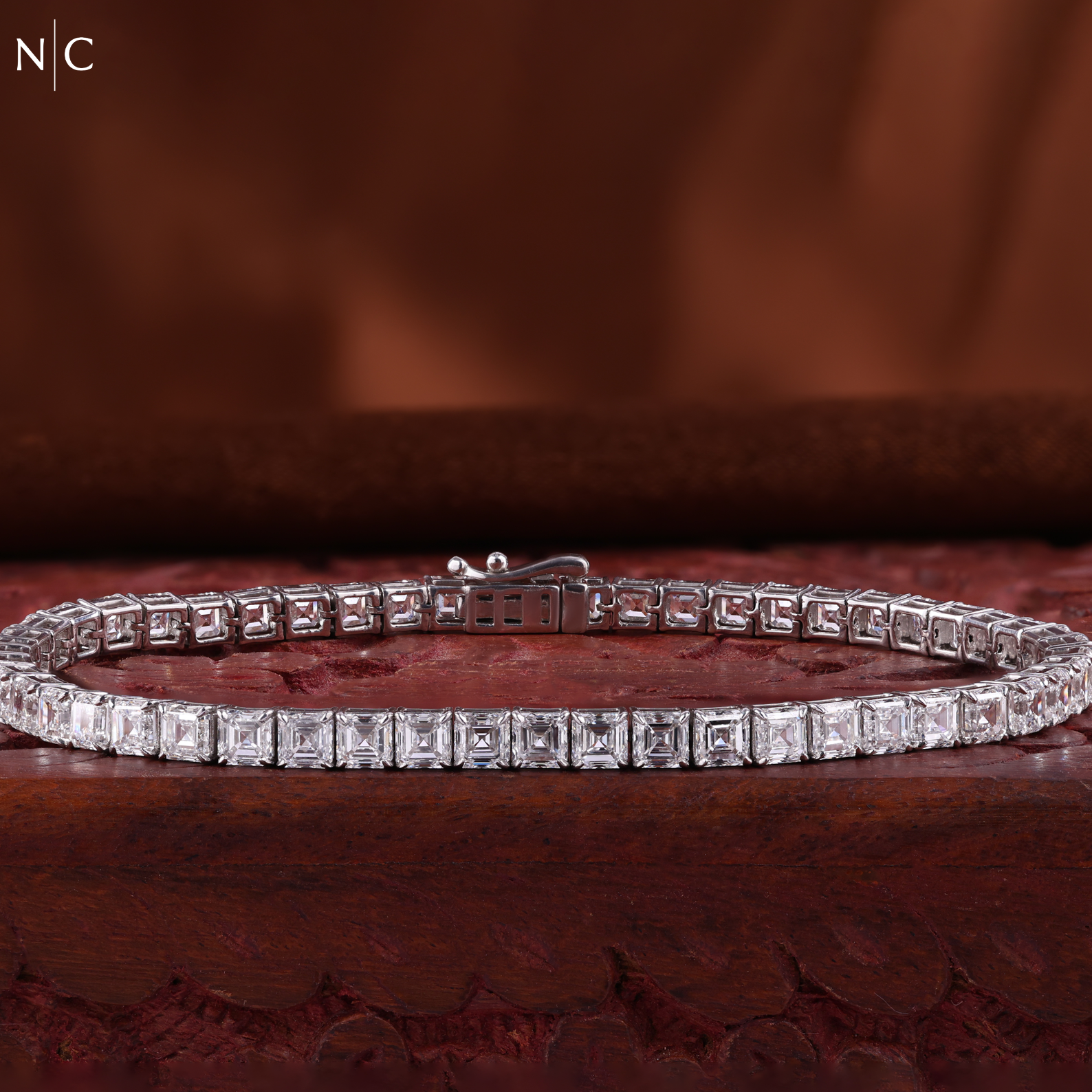 Classic Asscher Cut Diamond Tennis Bracelet