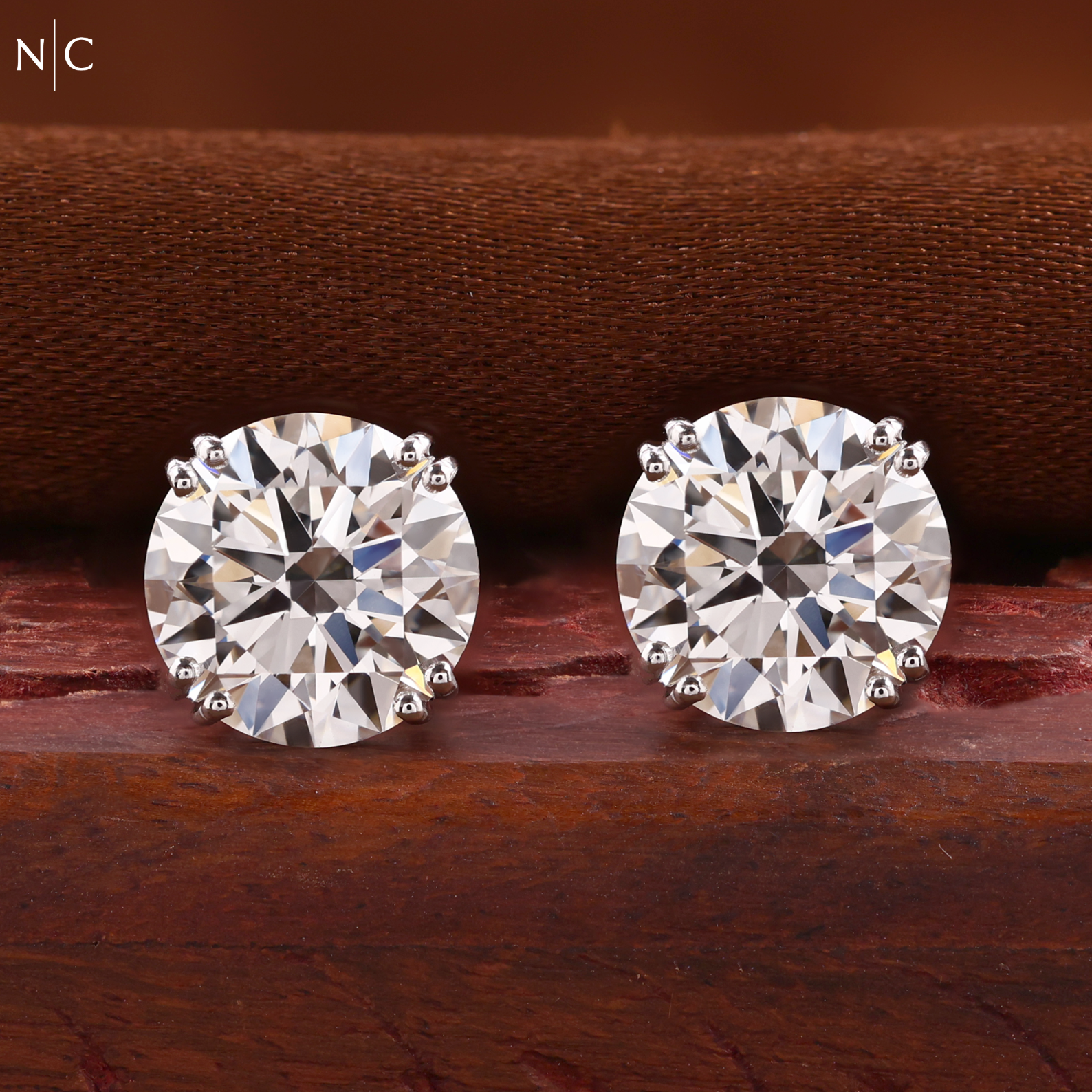 Round Cut Stud Earrings