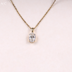 Oval Cut Solitaire Diamond Pendant