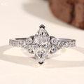 3 Stone Engagement Ring Marquise-Cut