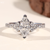 3 Stone Engagement Ring Marquise-Cut