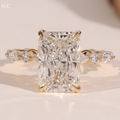 Radiant Cut Hidden Halo Engagement Ring