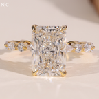 Radiant Cut Hidden Halo Engagement Ring