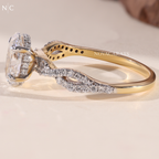 Oval Cut Twisted Infinity Pave Engagement Ring