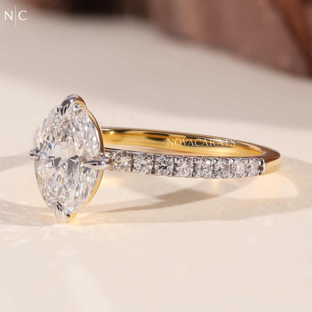 Oval Cut Unique Solitaire Engagement Ring