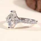 3 Stone Engagement Ring Marquise-Cut