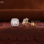 Cushion Cut Halo Earrings