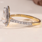 Pear Cut Unique Halo Engagement Ring