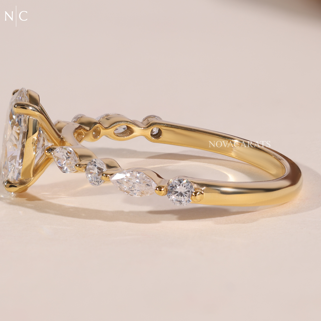 Oval Cut Unique Solitaire Engagement Ring
