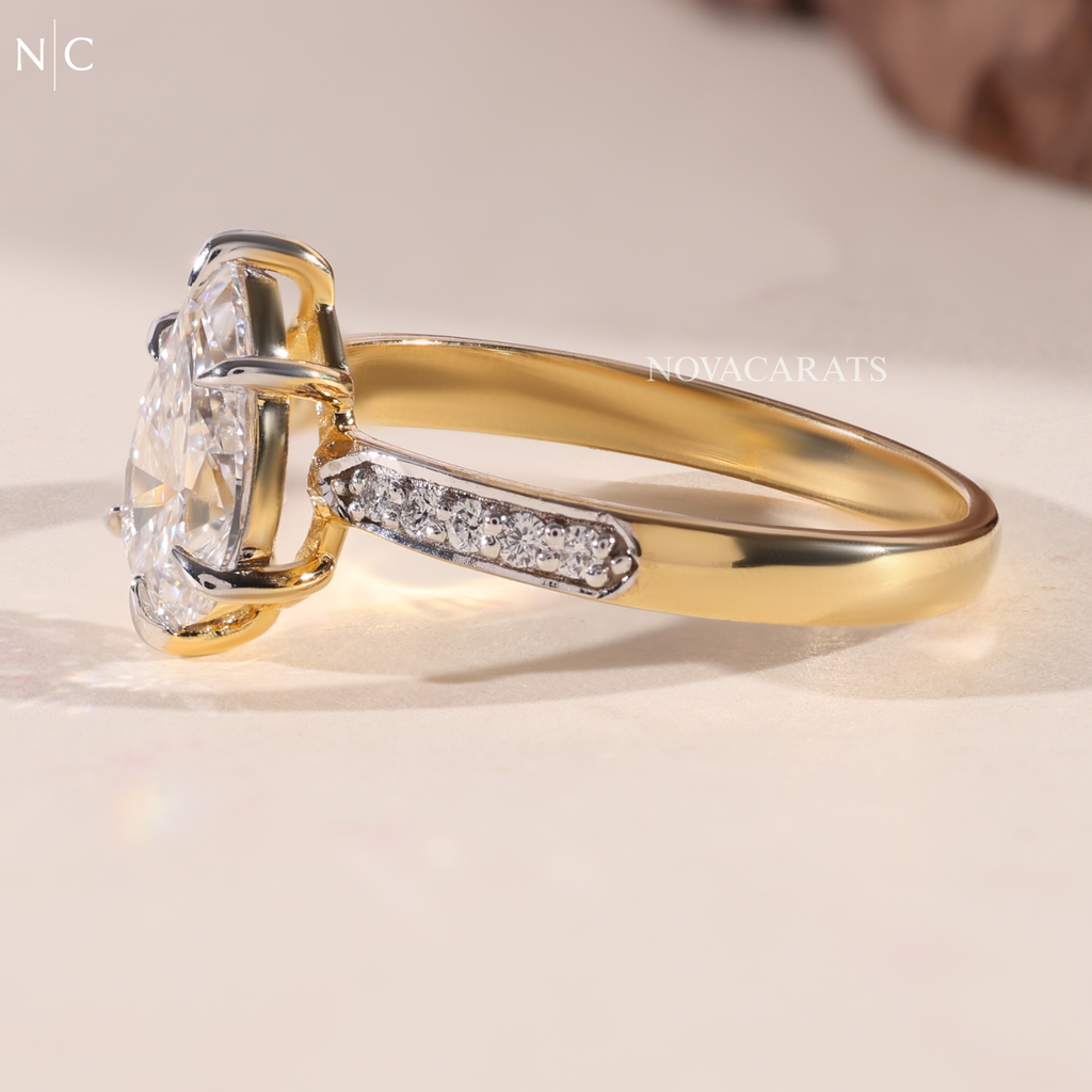 Pear Cut Hidden Halo Solitaire Ring