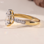 Pear Cut Hidden Halo Solitaire Ring