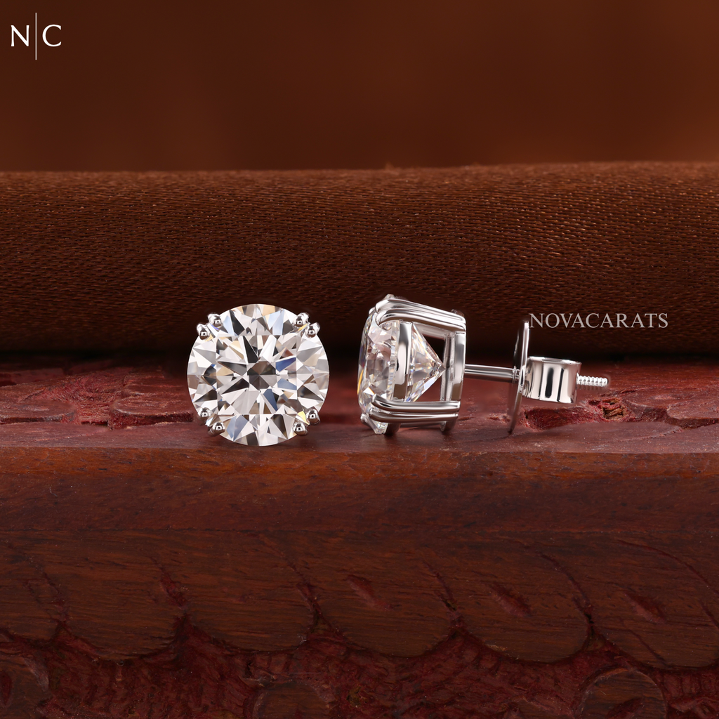 Round Cut Stud Earrings