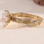 Oval Cut Vintage Milgrain Engagement Ring