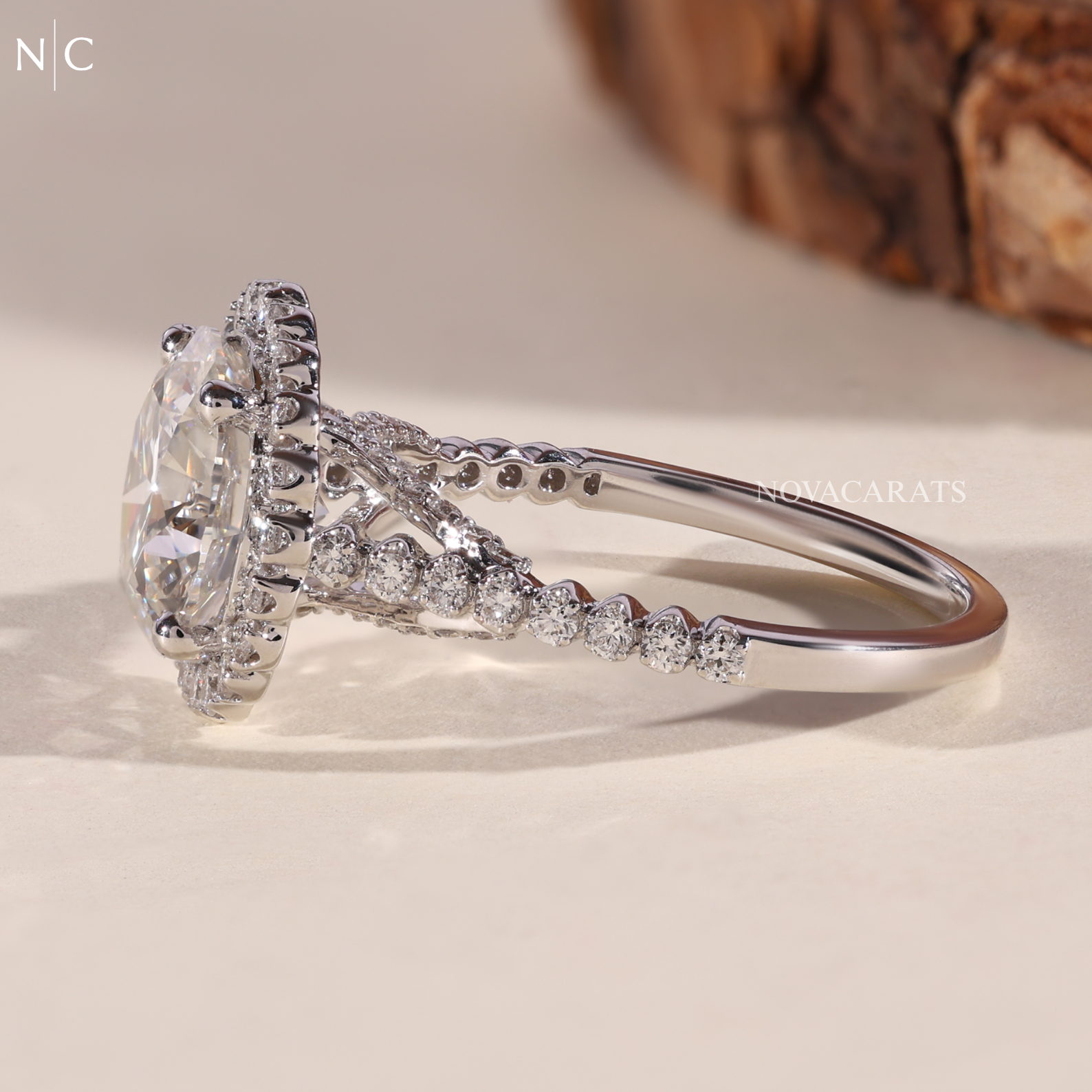 Round Cut Hidden Halo Engagement Ring