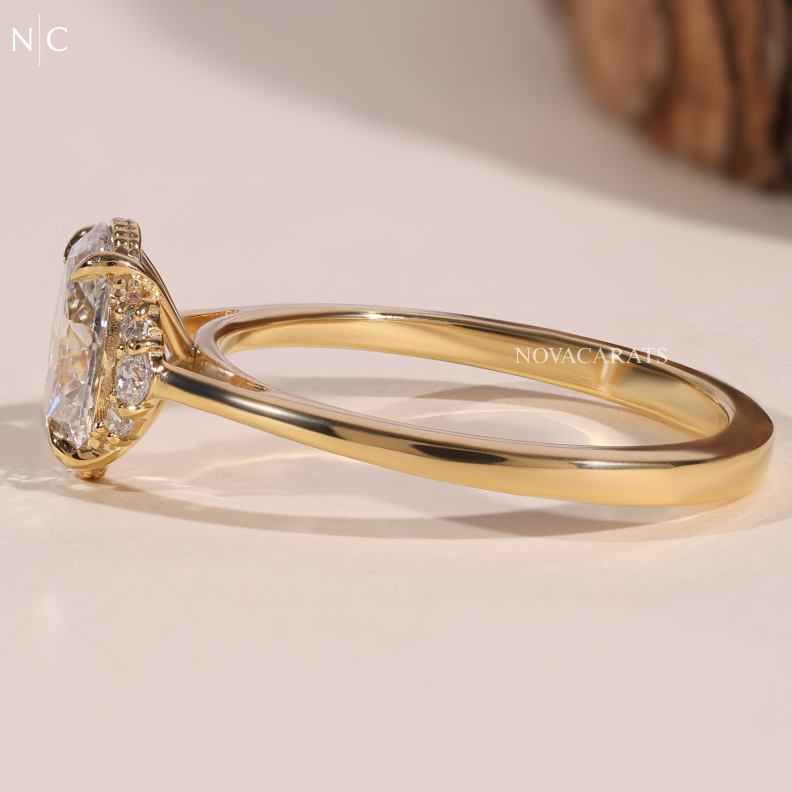 Oval Cut Hidden Halo Solitaire Ring