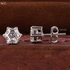 Hexagon Step Cut Stud Earrings