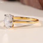 Oval Cut Lab Solitaire Engagement Ring