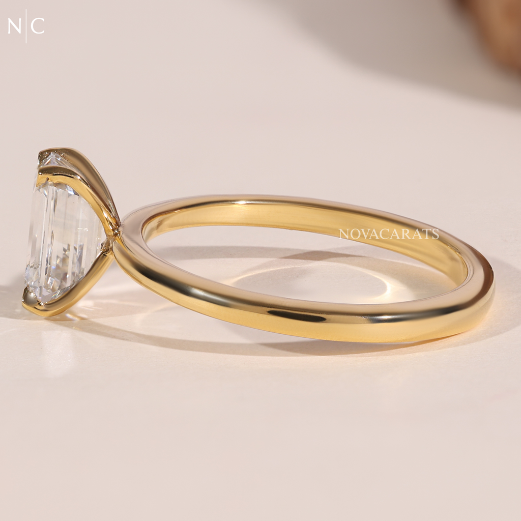 Emerald Cut 4 Prong Solitaire Ring