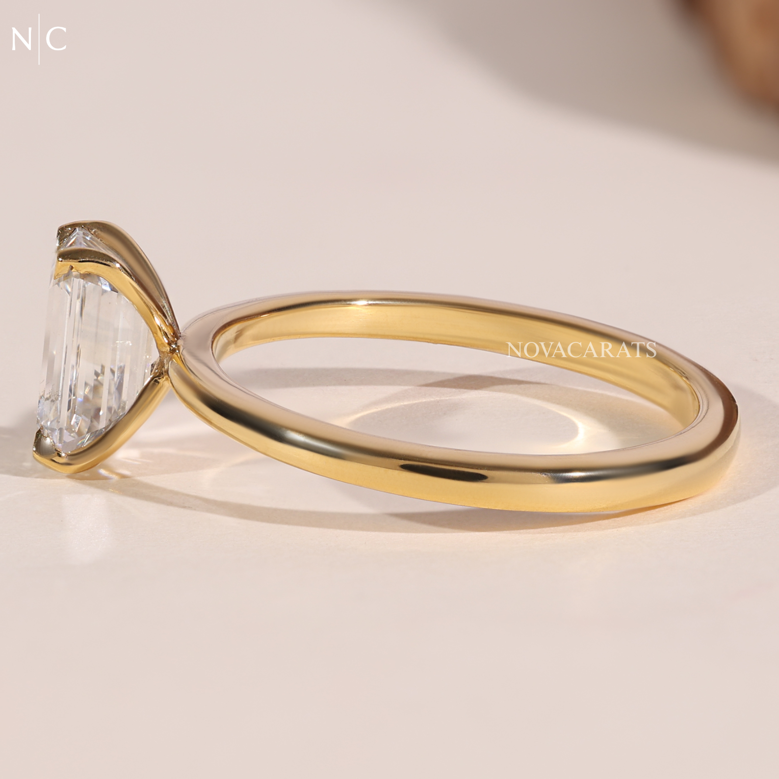 Emerald Cut 4 Prong Solitaire Ring