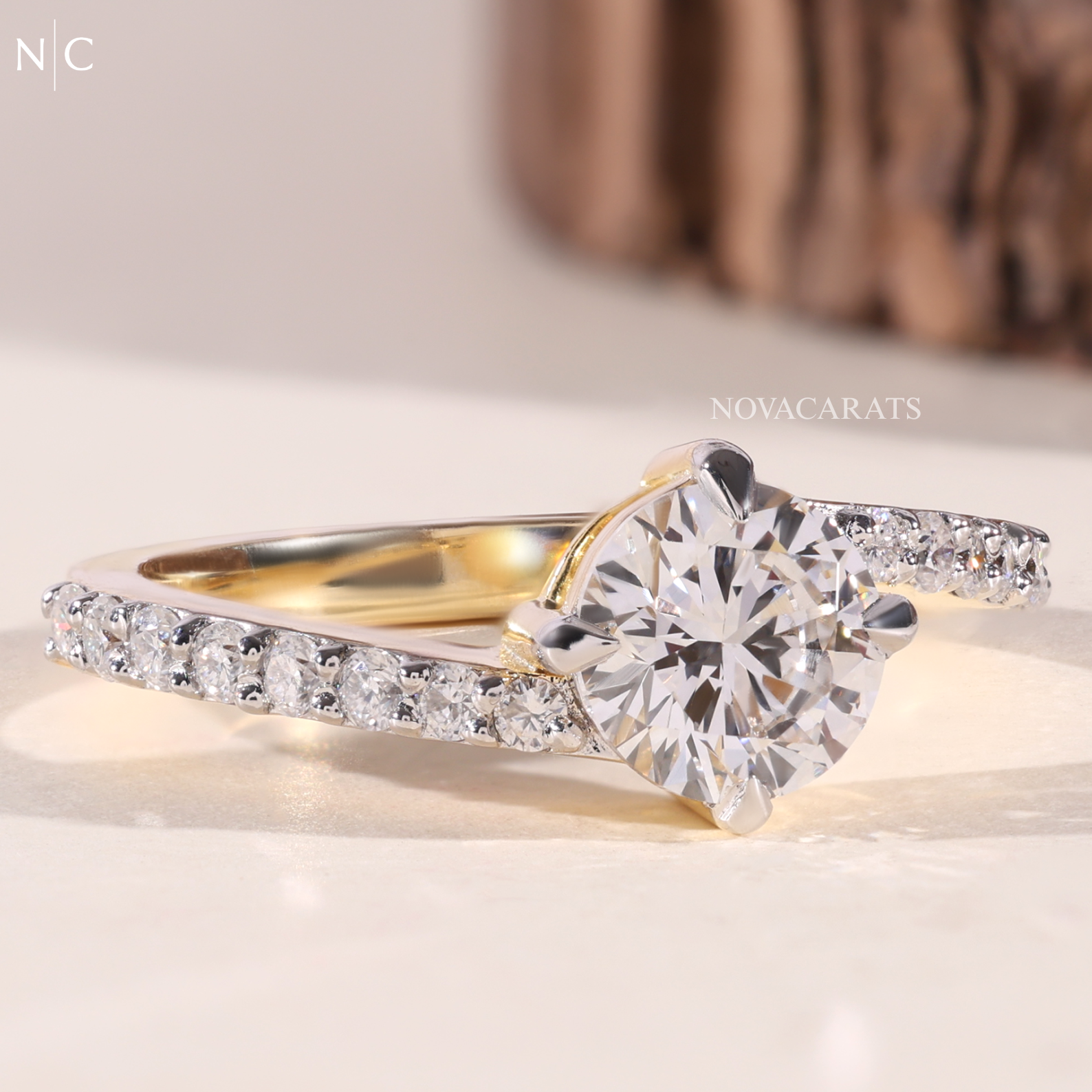 Round Cut Pave band Ring