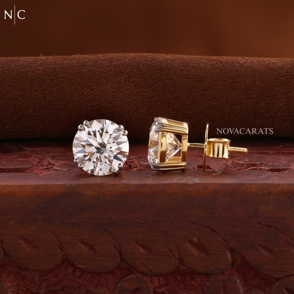 Round Cut Stud Earrings