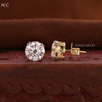 Round Cut Stud Earrings