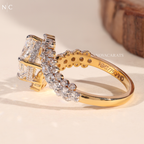 Radiant Cut Floral Cluster Diamond Ring