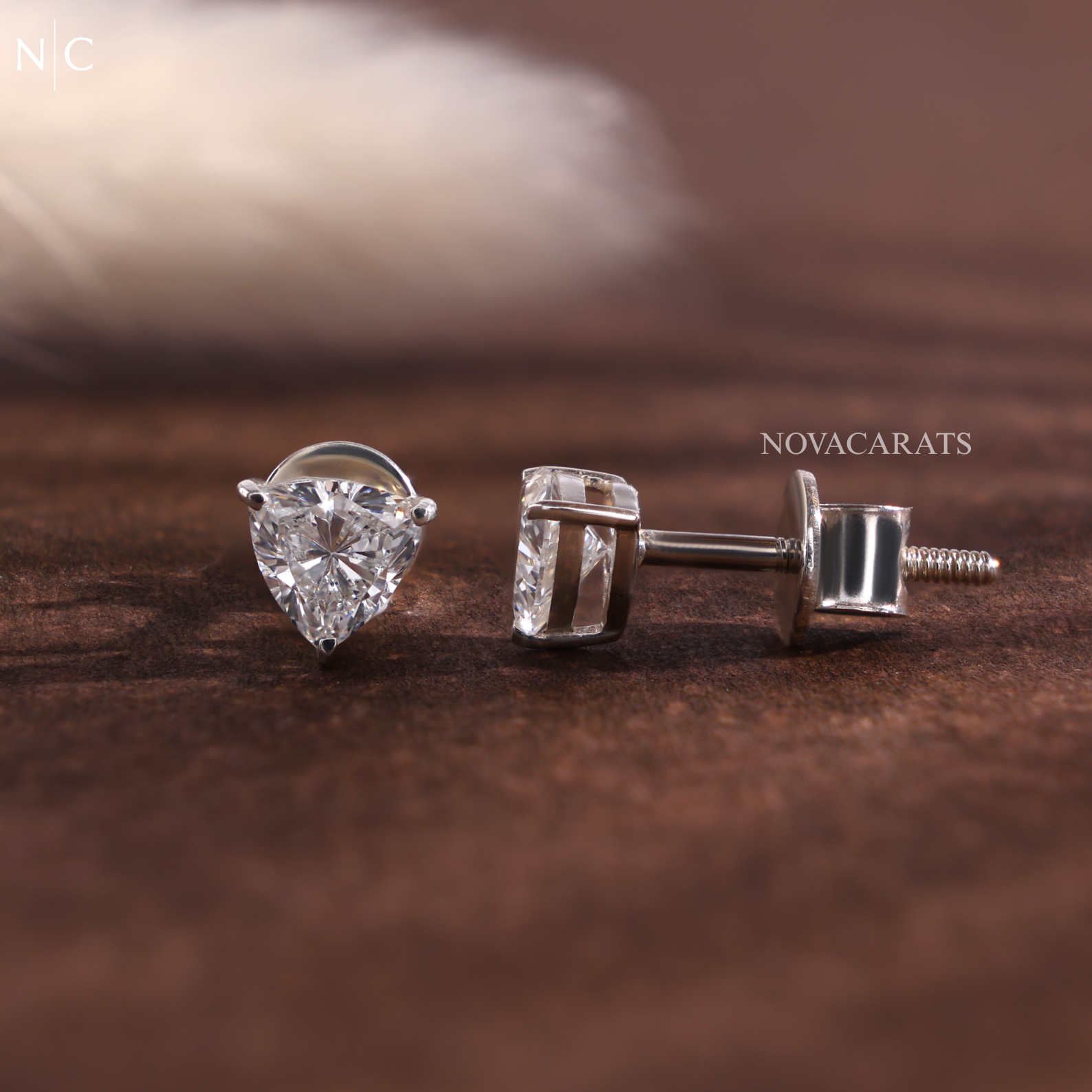 Trillion Cut Solitaire Stud Earrings