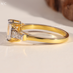 Emerald Cut Three Stone Diamond Ring
