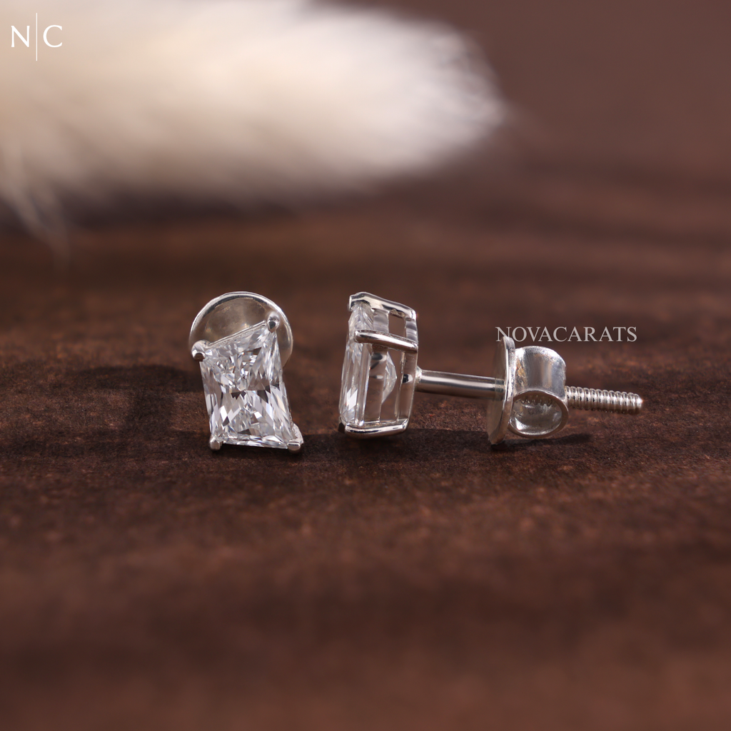 Kite Shape Solitaire Stud Earrings