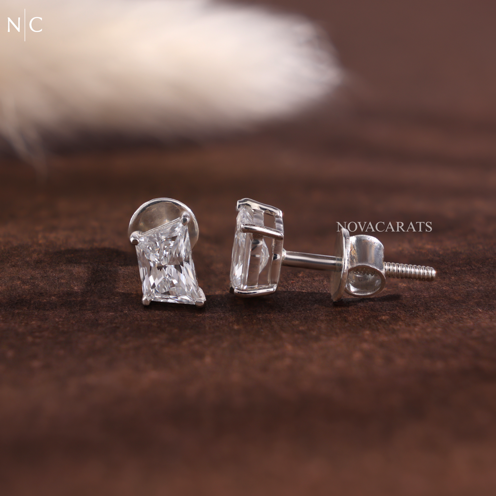 Kite Shape Solitaire Stud Earrings