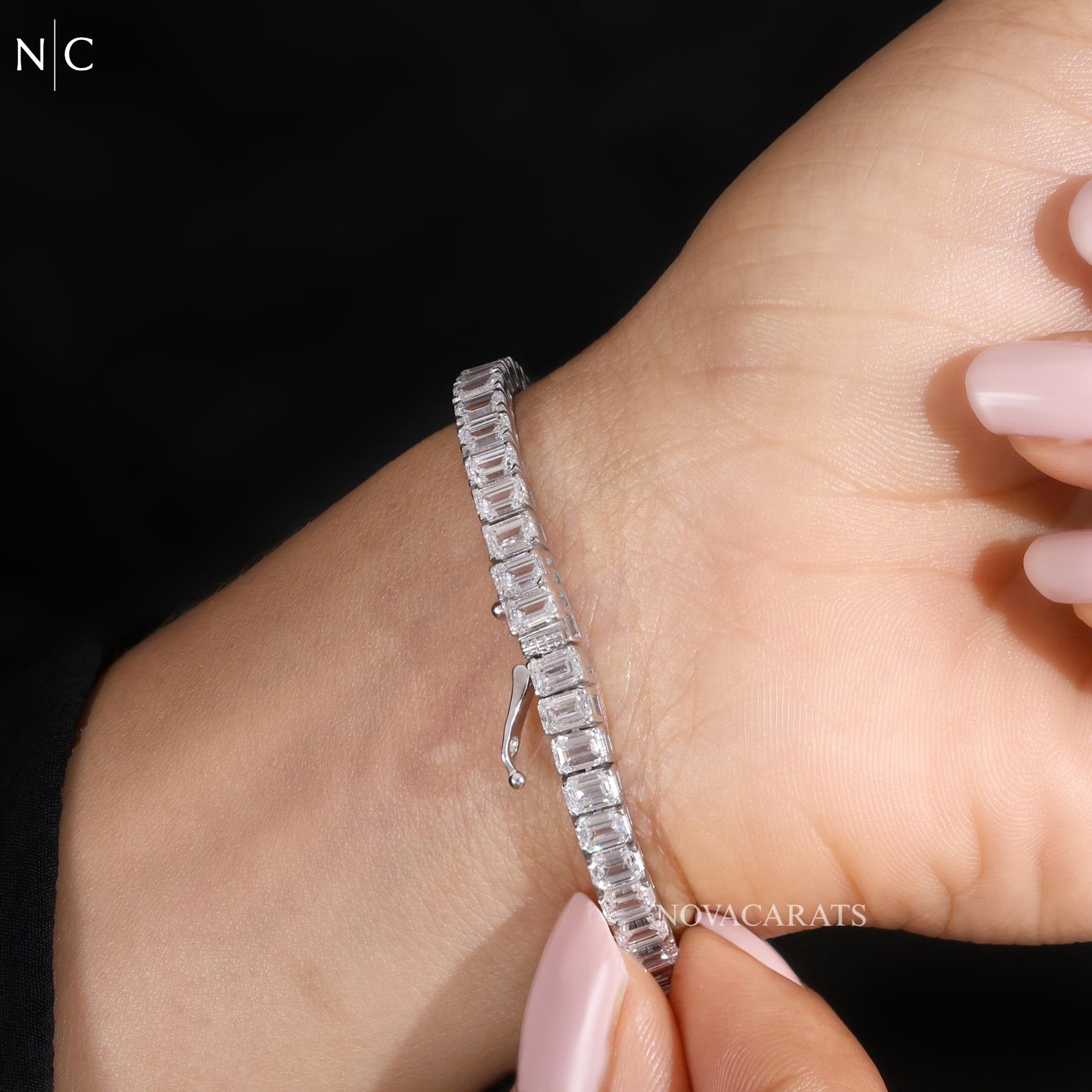 Emerald Cut Diamond Tennis Bracelet