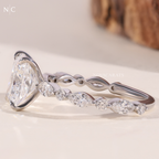 Nature Inspired Radiant Cut Accent Ring