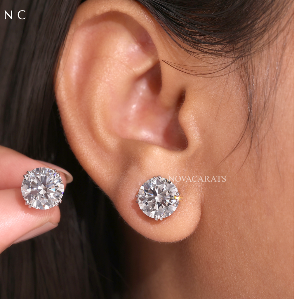 Round Cut Stud Earrings
