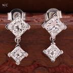 Princess Cut Minimal Drop Earrings