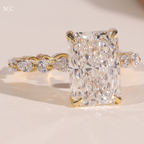 Radiant Cut Hidden Halo Engagement Ring
